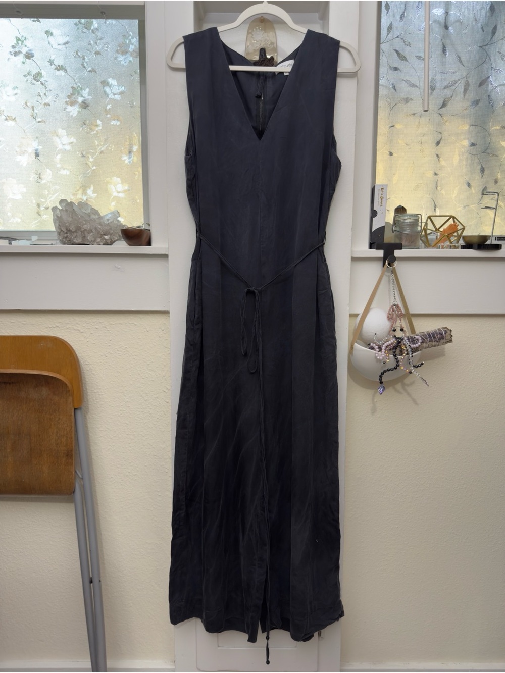 Ettitude sateen jumpsuit in onyx - Picture 2 of 12